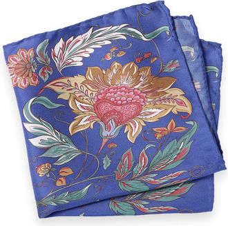 Paul Fredrick Floral Silk Pocket Square