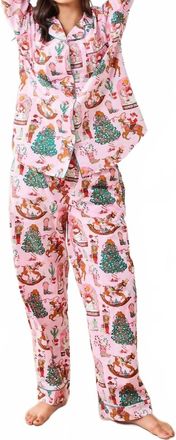 Printfresh Long Pajama Set In Cowboy Christmas