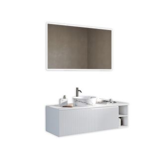 Aquadesign Mueble de ba&ntilde;o 5 piezas en mdf blanco mate