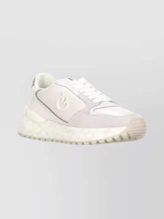 Pinko womens leather sneakers raised sole