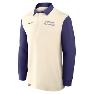 Nike Clemson Rugby Nike Mens College Long-Sleeve Top in Brown | 02JY0F2FCLN-4PK