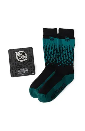 Cufflinks Inc. Boba Fett Crew Socks & Lapel Pin Set in Green Multi at Nordstrom