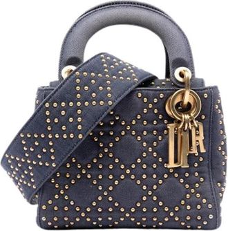 Dior Pre-owned Lady Satchel - Dames - Vintage Handtas - Blauw - ONE Size - Denim - Vintage