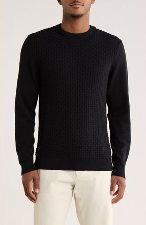 Robert Barakett Ovalon Crewneck Cotton Sweater in Black at Nordstrom Rack, Size Xx-Large