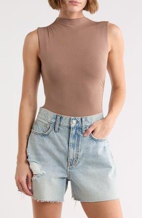 Blu Pepper Side Cinched Mock Neck Top in Mocha at Nordstrom Rack, Size Medium