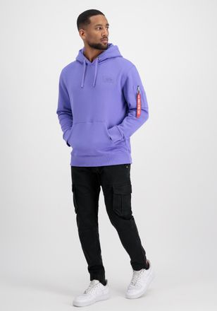 Alpha Industries Hoodie ALPHA INDUSTRIES Backprint Hoodie, Herren, Gr. S, lila (electric violet), Obermaterial: 80% Baumwolle, 20% Polyester, regular fit, Sweatshirts 
