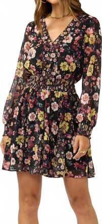Lovestitch Dusk Garden Mini Dress In Black