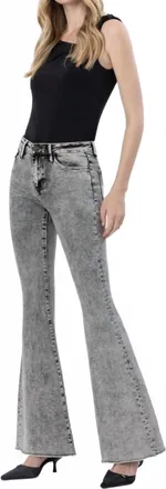 Flying Monkey High Rise Flare Jean In Brown Acid