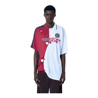 Martine Rose Polo Shirts, male, Multicolor, Size: M Logo Motif College Football Top