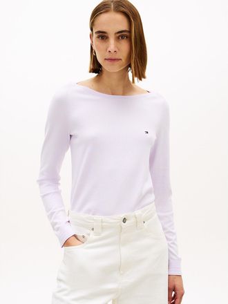 Tommy Hilfiger Womens Boatneck Sweater - Purple - XXL