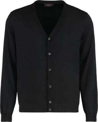 Slowear button-fastening V-neck cardigan - Black