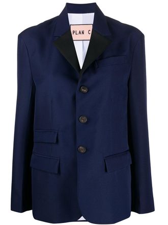 Plan C flap pocket blazer - Blue