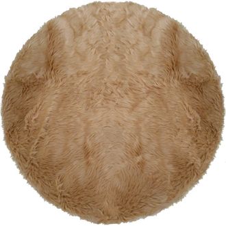 R16 Home Round Faux Fur Shag Rug in Tan at Nordstrom Rack