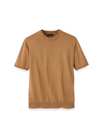 Paul Fredrick Supima Cotton Crew Neck Sweater in Light Brown at Nordstrom, Size Xx-Large