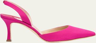 Manolo Blahnik Carolyne Satin Slingback Pumps