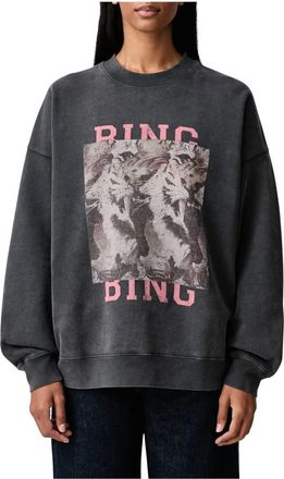 Anine Bing Miles Sweatshirt - Dames - Sweatshirts & Hoodies - Zwart - Maat: M Katoen
