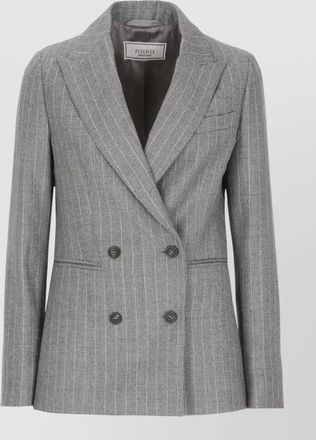 PESERICO double breasted pinstriped wool blazer