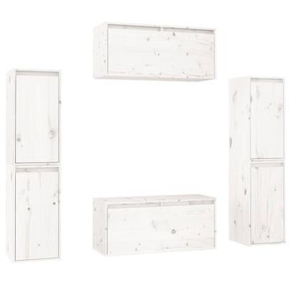 Berkfield Home TV Cabinets 6 pcs White Solid Wood Pine
