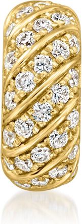 Ross-Simons Lab-Grown Diamond Twisted Rolling Charm in 18kt Gold Over Sterling