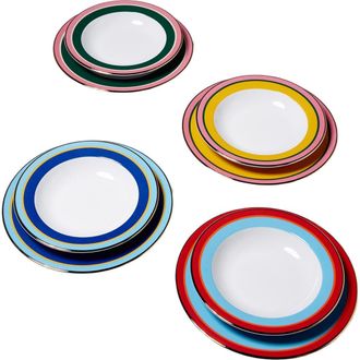La DoubleJ Soup And Dinner Plates Set Of 8 Rainbow Mix at Nordstrom