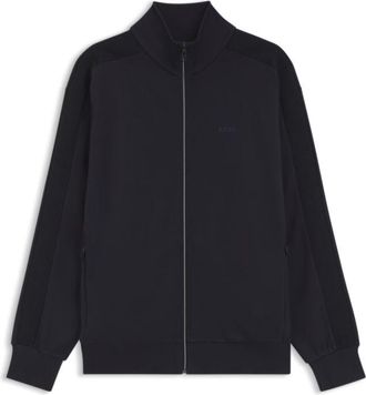 BOSS Regular-fit sweatshirt with tonal jacquard tape