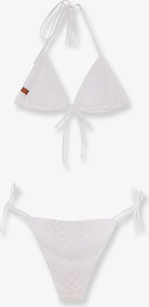 Missoni Womens Embroidered Bikini White Viscose Swimwear Sea Clothing