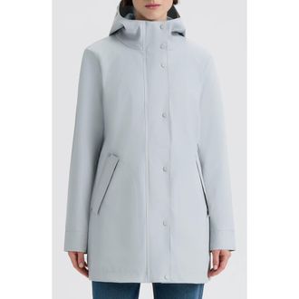 Hunter Acacia Waterproof Rubberized Raincoat in Silver Grey at Nordstrom, Size X-Large