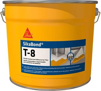 Sika Sika - SikaBond T8, Beige - Adesivo flessibile impermeabilizzante - Per pavimenti in piastrelle su aree esposte allacqua, ecc. - 10L