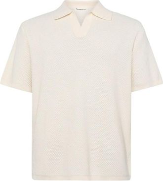 Knowledge Cotton Apparel Organic Cotton Knitted Polo Polo-Shirt f&uuml;r Herren | wei&szlig;
