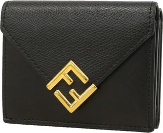 Fendi Black Leather Wallet (Tri-Fold) (Pre-Owned)