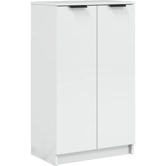 vidaXL Shoe Cabinet High Gloss White 59x35x100.5 cm Engineered Wood vidaXL