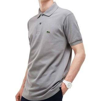 Lacoste Short Sleeve Classic Pique Polo In Platinum