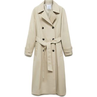 Mango Angela Trench Coat in Beige at Nordstrom Rack, Size Medium