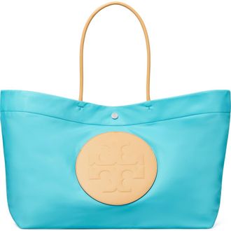 Tory Burch Ella Twist Reversible Tote in Soft Turquoise at Nordstrom