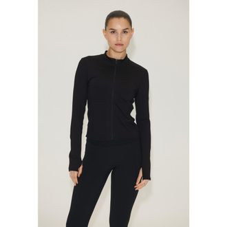 H&M Warming Zip-through Sports Jacket With Drymove in Black at Nordstrom, Size X-Small