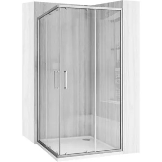 Rea Rea - Cabina De Ducha City 90x90 Brush Nickel + Plato De Ducha Savoy Black