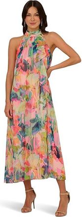 Adrianna Papell Print Chiffon Trapeze Dress Womens Dress Pink : 12, Chiffon/Polyester