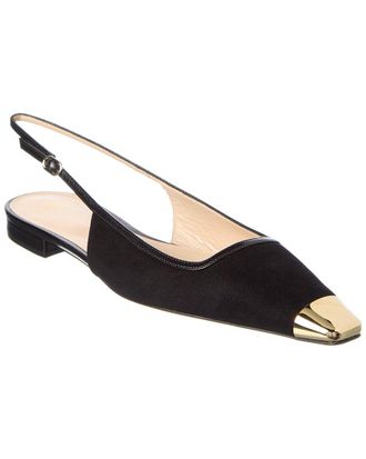 Alexandre Birman Olivia Suede & Leather Slingback Flat