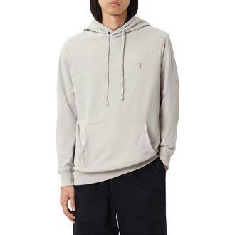 AllSaints Brace Brushed Cotton Hoodie in Carbon Grey at Nordstrom, Size Large