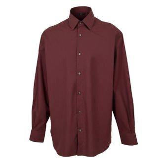 HUGO BOSS Heren Oxford overhemd met puntkraag (Bruin)