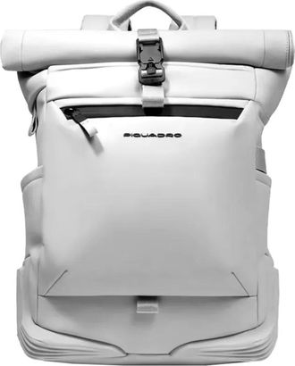 Piquadro roll-top water-resistant backpack - White