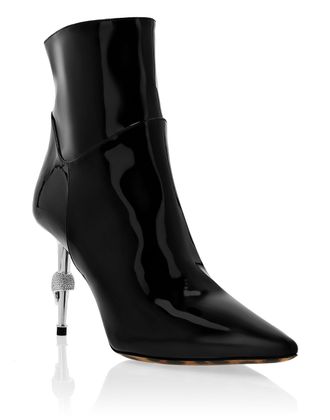 Philipp Plein Soft Patent leather Boots Mid Heels Mid Skull
