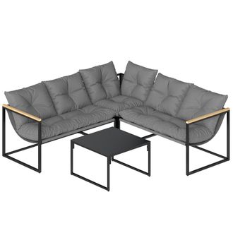 OUTSUNNY Muebles de jard&iacute;n 189x189x62 cm gris
