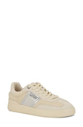 Nine West Linehan Faux Shearling Sneaker in Ivory at Nordstrom, Size 7.5