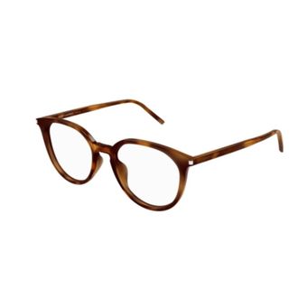 Saint Laurent Glasses, unisex, Brown, Size: 52 MM 681/F Round Eyeglasses