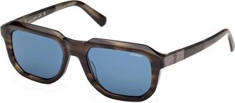 Guess Rechthoekige Zonnebril met Platte Bovenkant - Heren - Zonnebrillen - Bruin - ONE Size - Accessoires