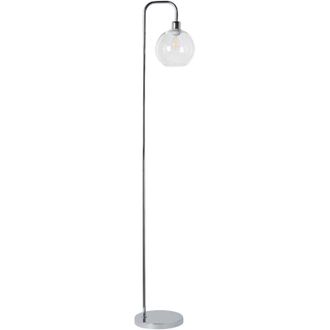 Beliani Floor Lamp Silver Metal Base Glass Shade Modern Style Living Room Bedroom OKAVANGO