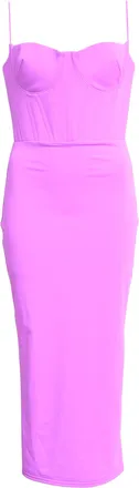 Alex Perry Lane Corset Midi Dress in Purple Nylon