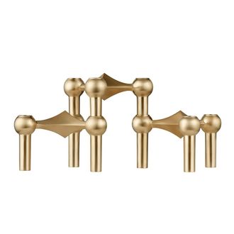 Stoff Nagel Kerzenhalter, Messing geb&uuml;rstet (3er-Set)