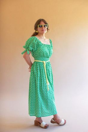 Kalalou Printed Off-Shoulder Smock Dress